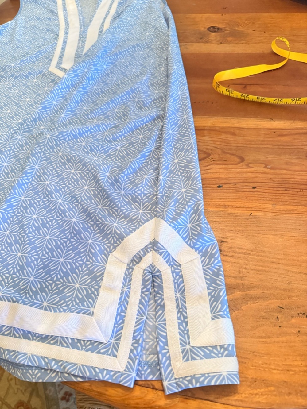 Cabana Life Light Blue & White Sleeveless V-Notch Midi Dress - Picture 8 of 12